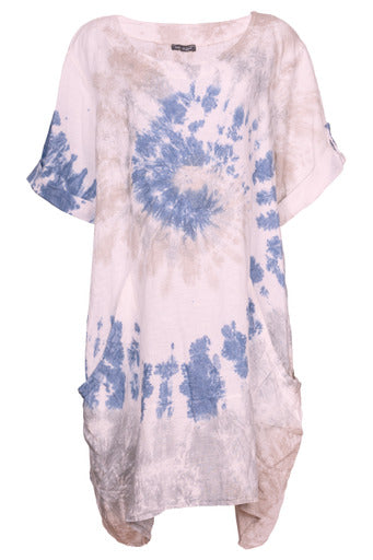 Tie Dye Oversized Tunic pink/grey