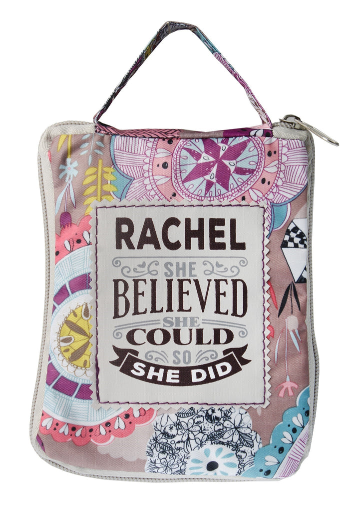 Beautiful Print Tote Bag With A Nice Quote "Rachel; She Believed She Could, So She Did"