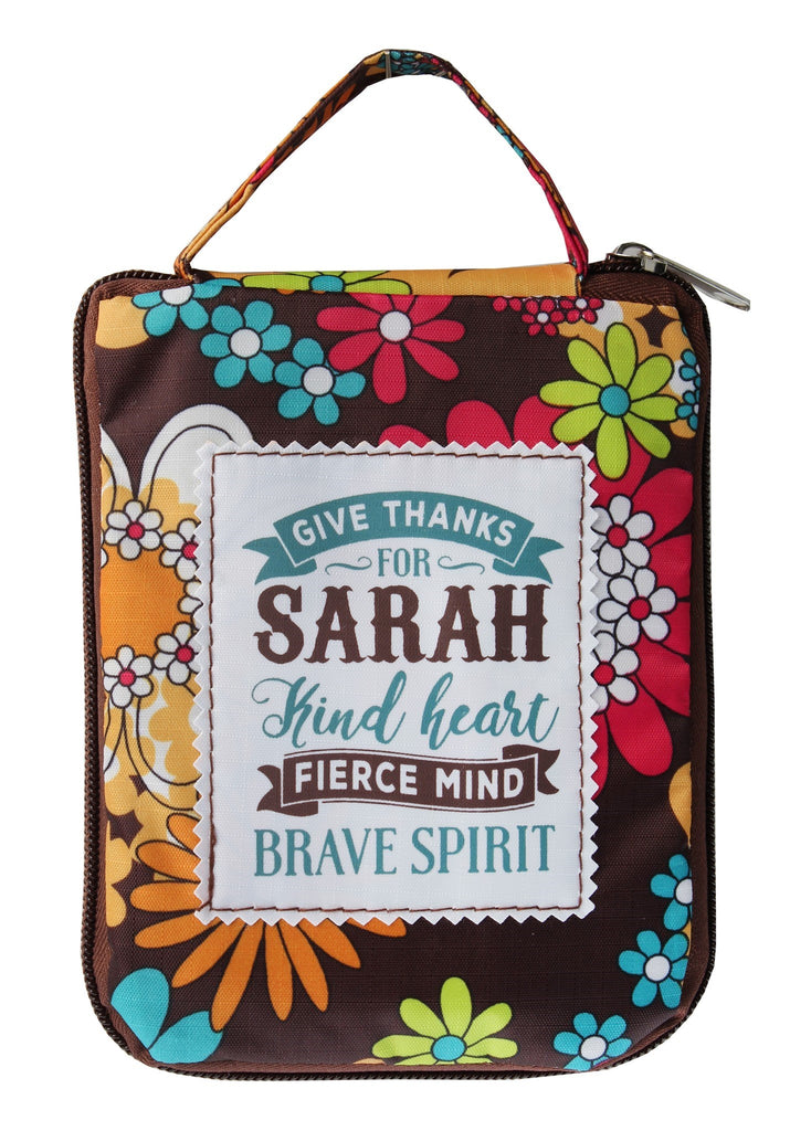 Beautiful Print Tote Bag With A Nice Quote "Give Thanks For Sarah; Kind Heart Fierce Mind Brave Spirit"