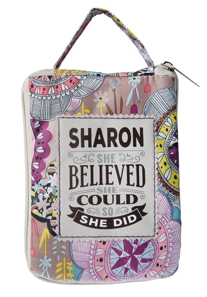 Beautiful Print Tote Bag With A Nice Quote "Sharon, She Believed She Could So She Did"