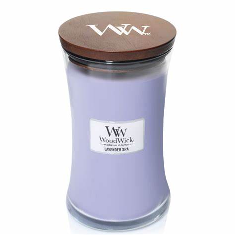 Woodwick scented candles allows you to enjoy the crackle of a fire from the comfort of your own home with your favourite scent of lavender spa.